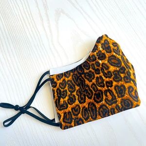 African Cheetah Print Adjustable Mask, Vibrant Print Masks